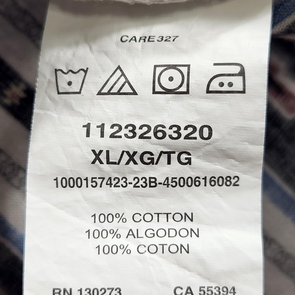 Wrangler Western Shirt Mens XL Black Aztec Stripe Pearl Snap Long Sleeve Cotton - Picture 14 of 14